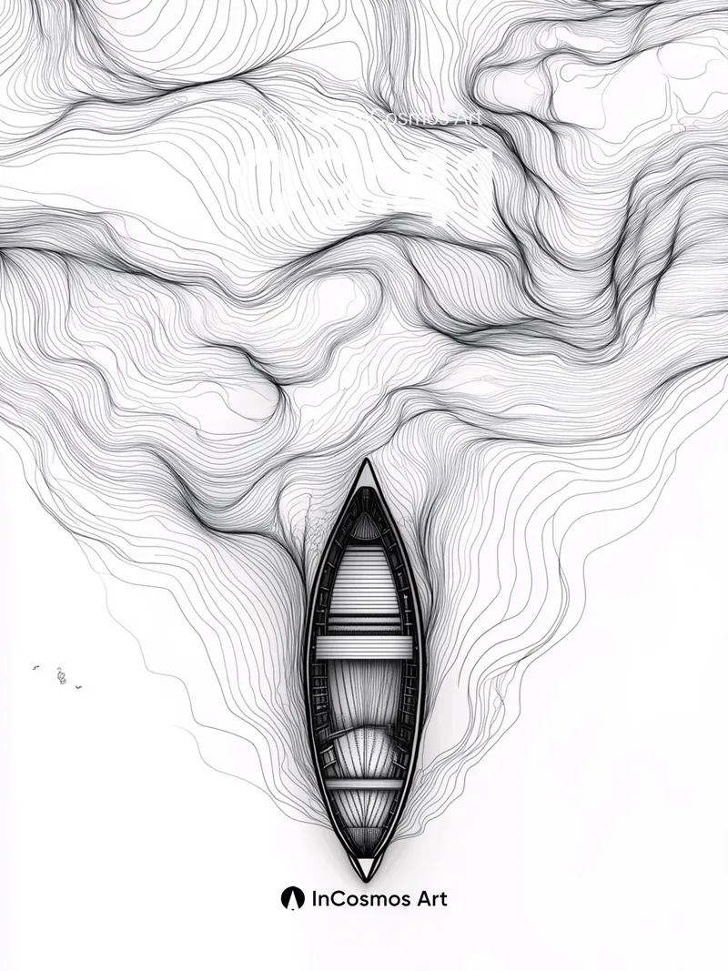 Serenity Drift Wallpaper with Topographic Lines