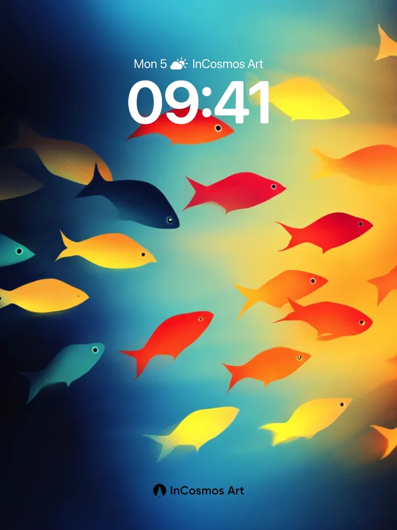 Luminous Depths Wallpaper with Color Currents