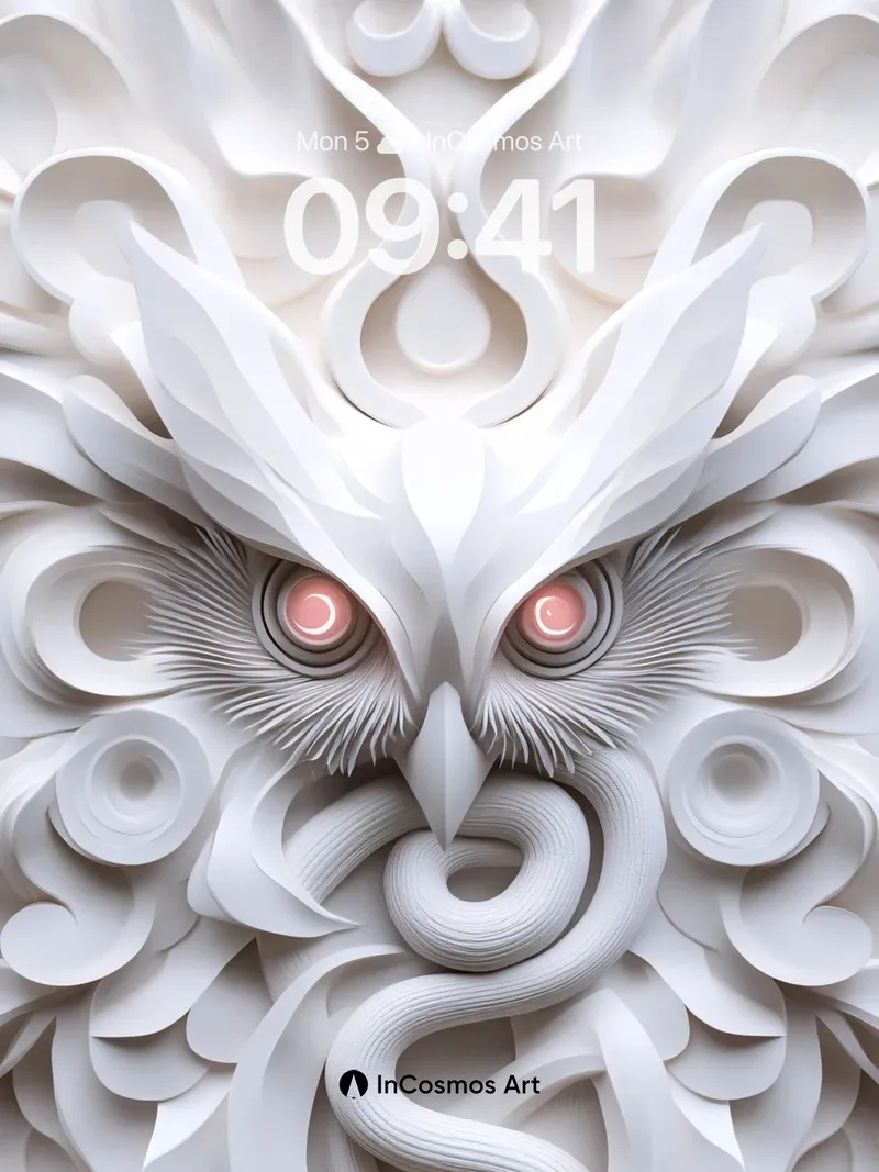 Ethereal Owl Wallpaper with Serpent Whispers