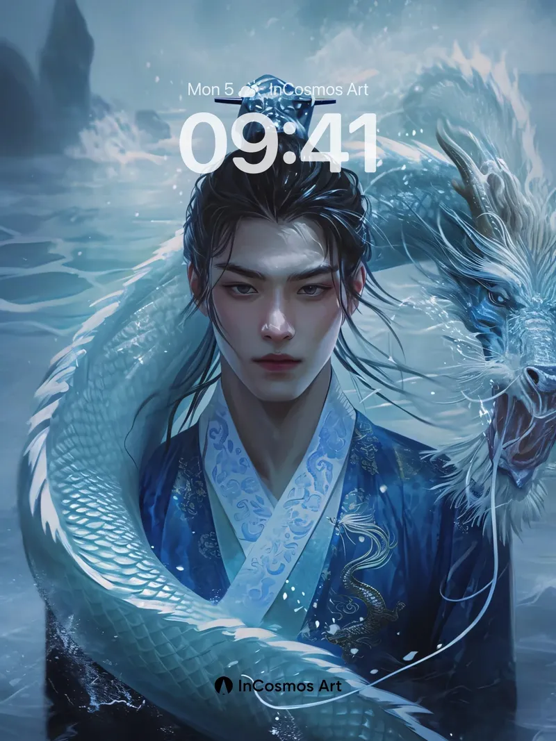 Cerulean Serpent Wallpaper with Dragon's Breath