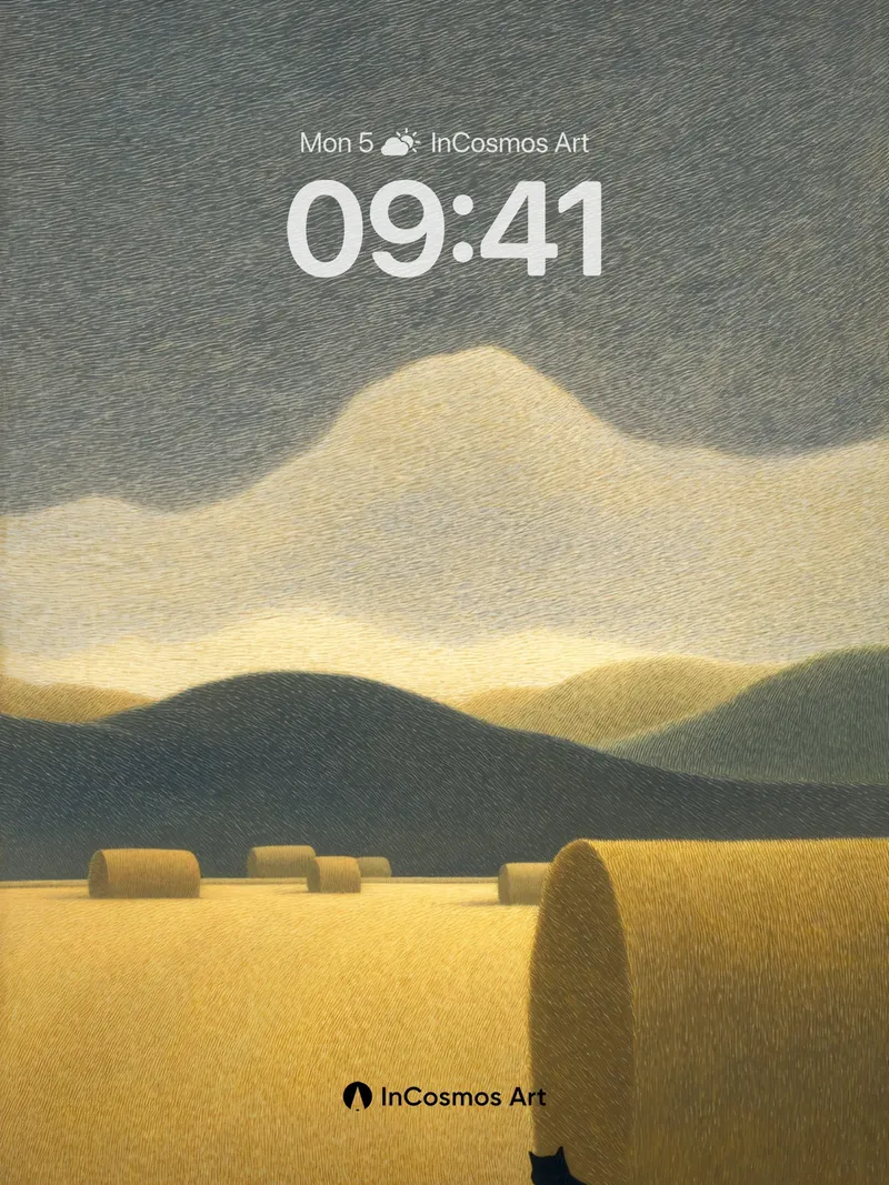 Silent Watcher Wallpaper with Golden Fields