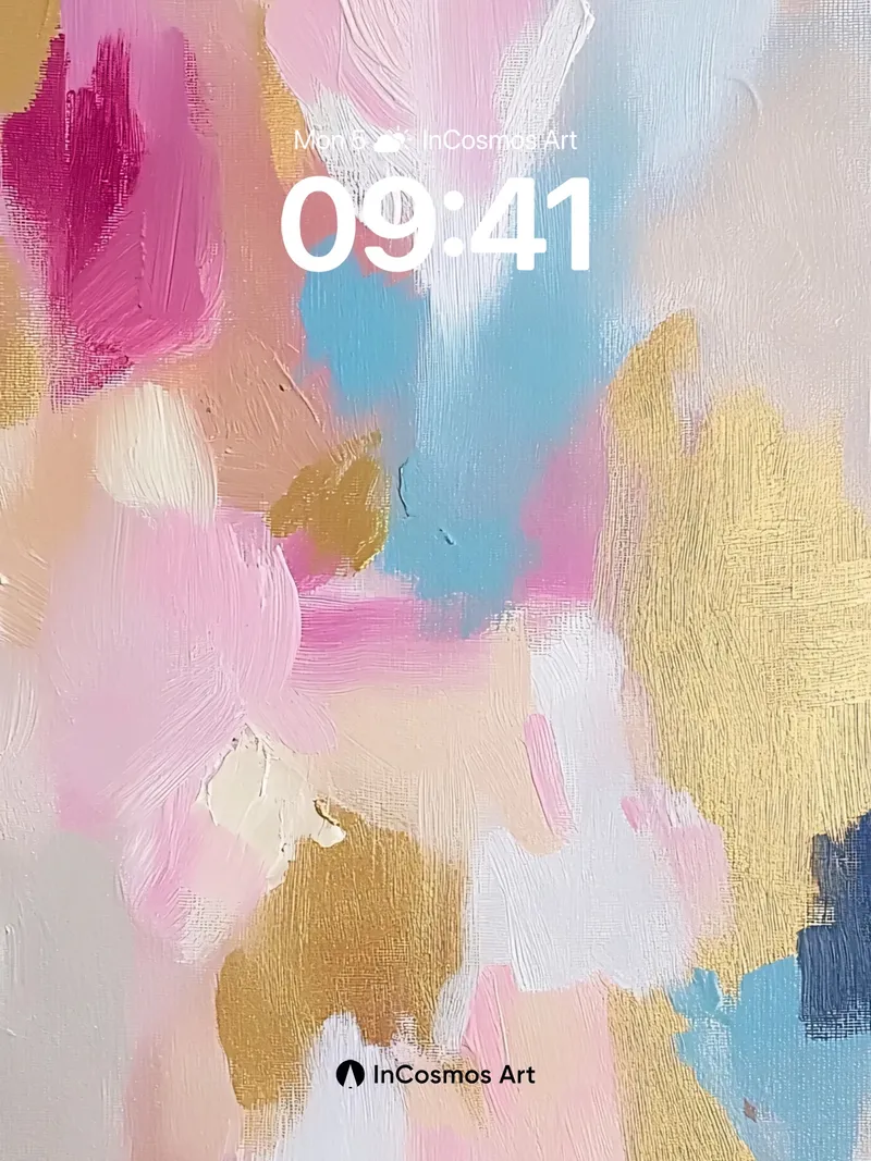 Soft Hush Abstract Wallpaper with Golden Veils