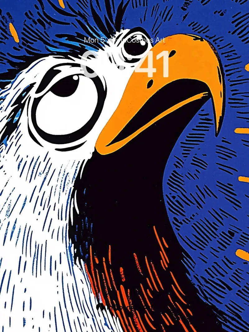 Fierce Gaze Wallpaper with Electric Feathers