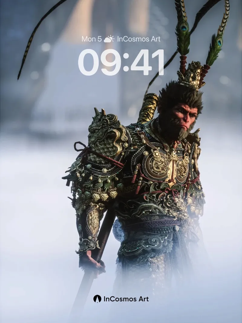 Mystic Warrior Wallpaper with Feathered Crown