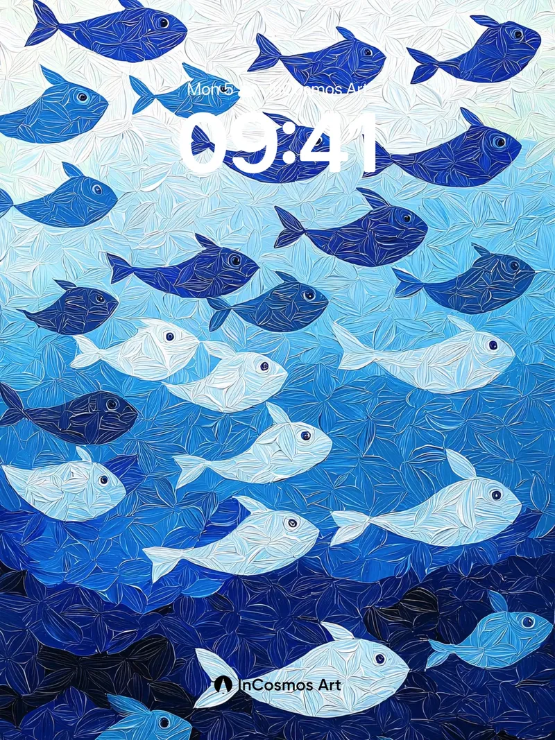 Serenity Swim Wallpaper with Textured Depth