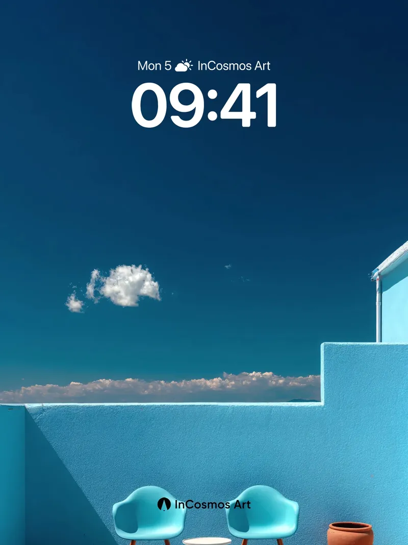 Serene Skyline Wallpaper with Turquoise Embrace