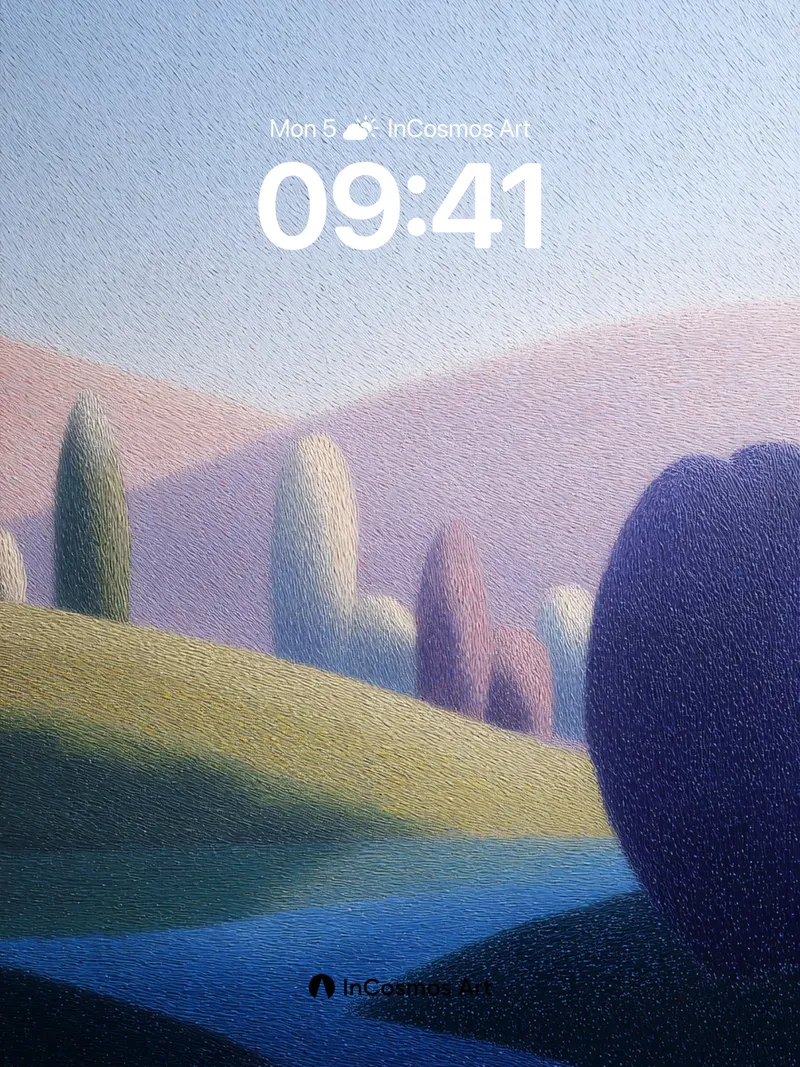 Serenity River Wallpaper with Whispering Hills