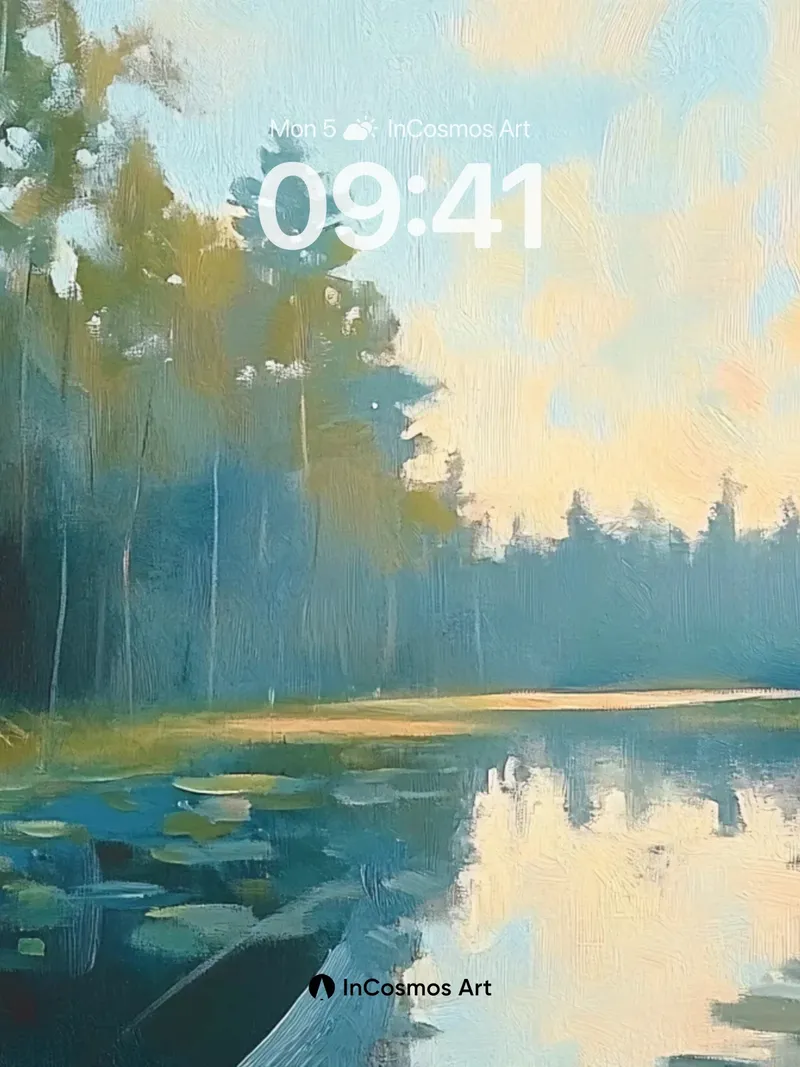 Serenity River Wallpaper with Golden Hush