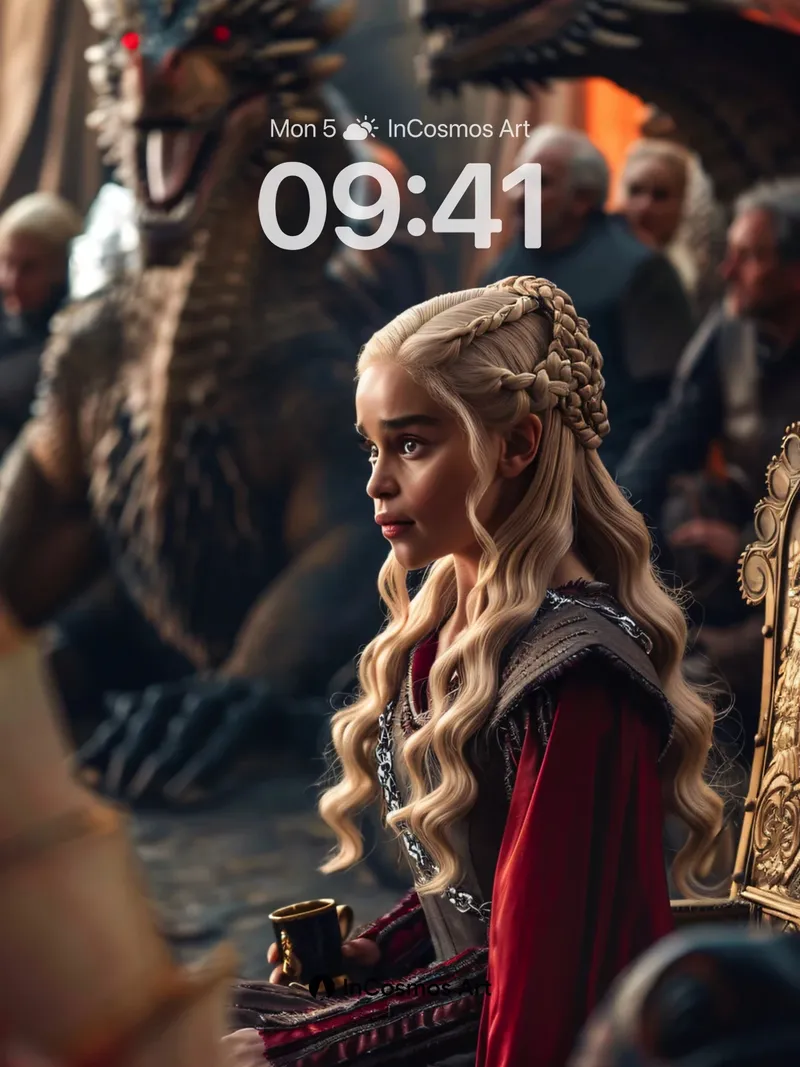 Dragonfire Majesty Wallpaper with Royal Braid