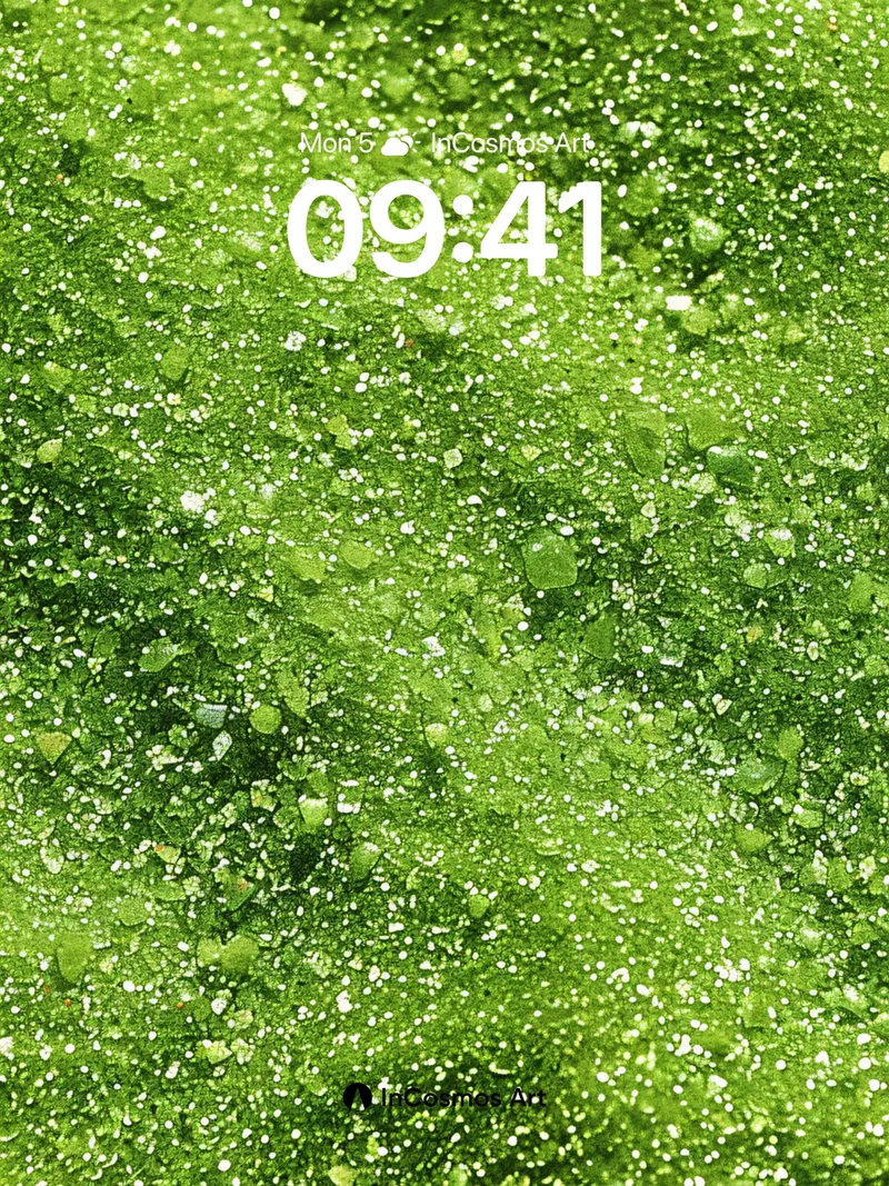 Luminous Moss Wallpaper with Dew-Kissed Texture