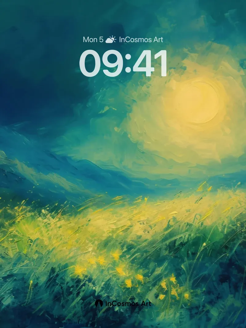 Luminous Meadow Wallpaper with Ethereal Glow