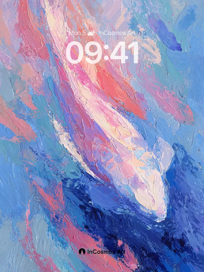 Whispering Koi Wallpaper with Ethereal Brushwork