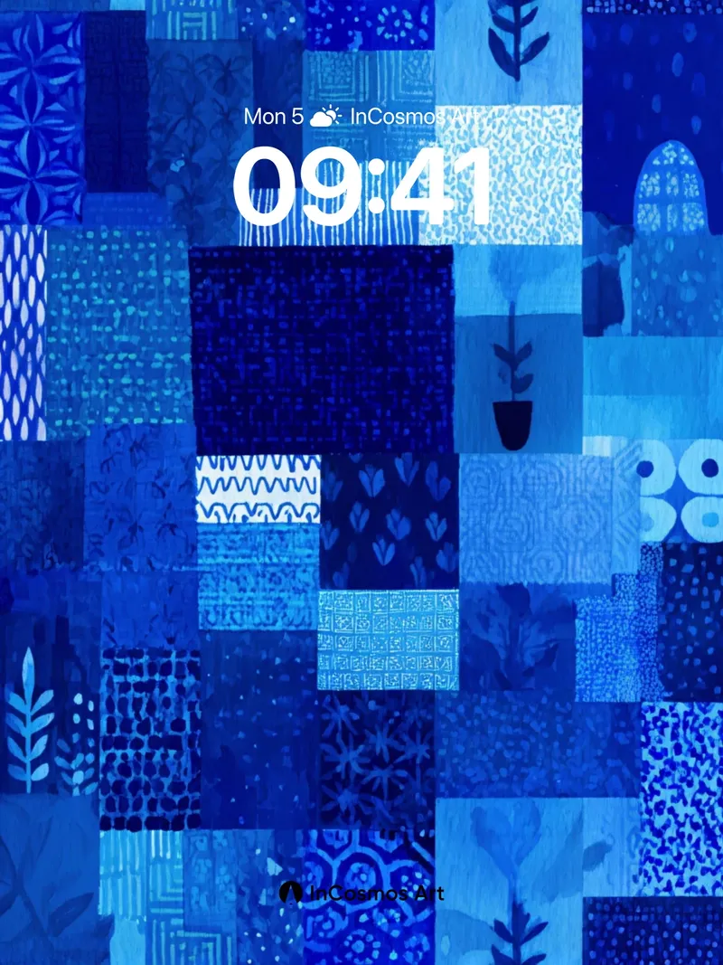 Indigo Tapestry Wallpaper with Hidden Patterns