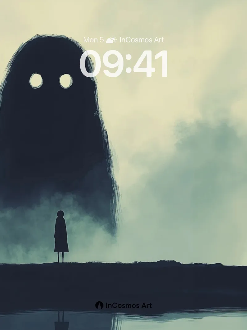 Silent Watcher Wallpaper with Misty Gaze