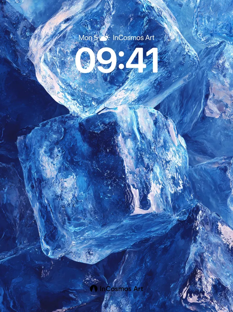 Cryo Luminescence Wallpaper with Frozen Geometry