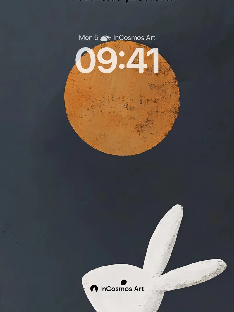 Midnight Hare Wallpaper with Celestial Glow