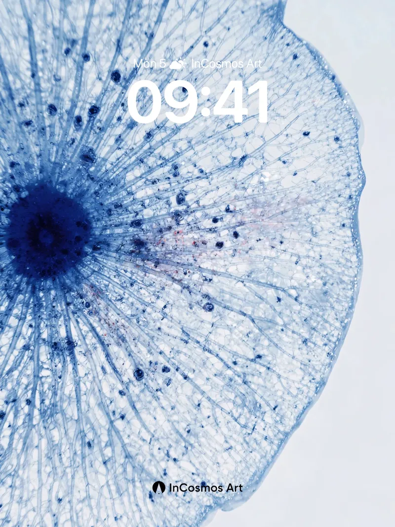 Cobalt Veil Wallpaper with Celestial Threads