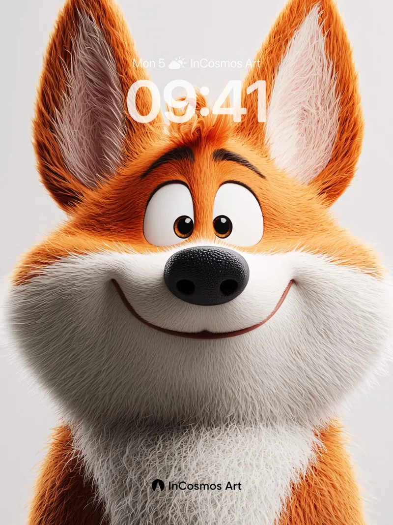 Playful Fox Gaze Wallpaper with Animated Fur