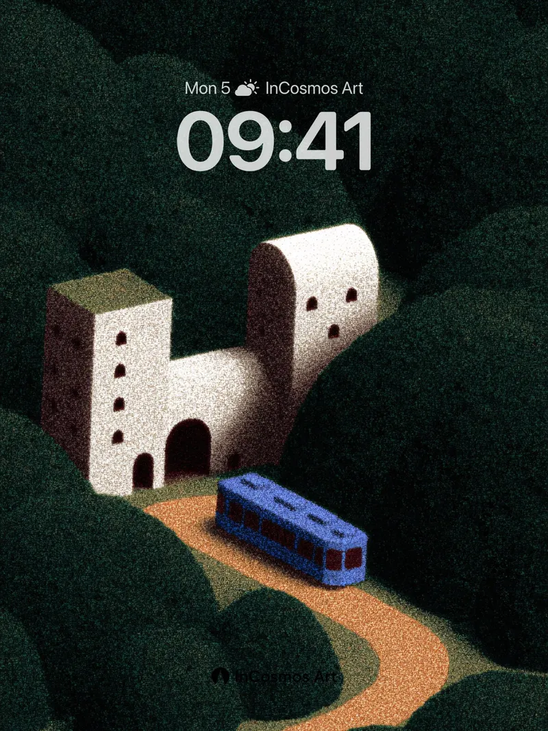 Whispering Stone Wallpaper with Midnight Train