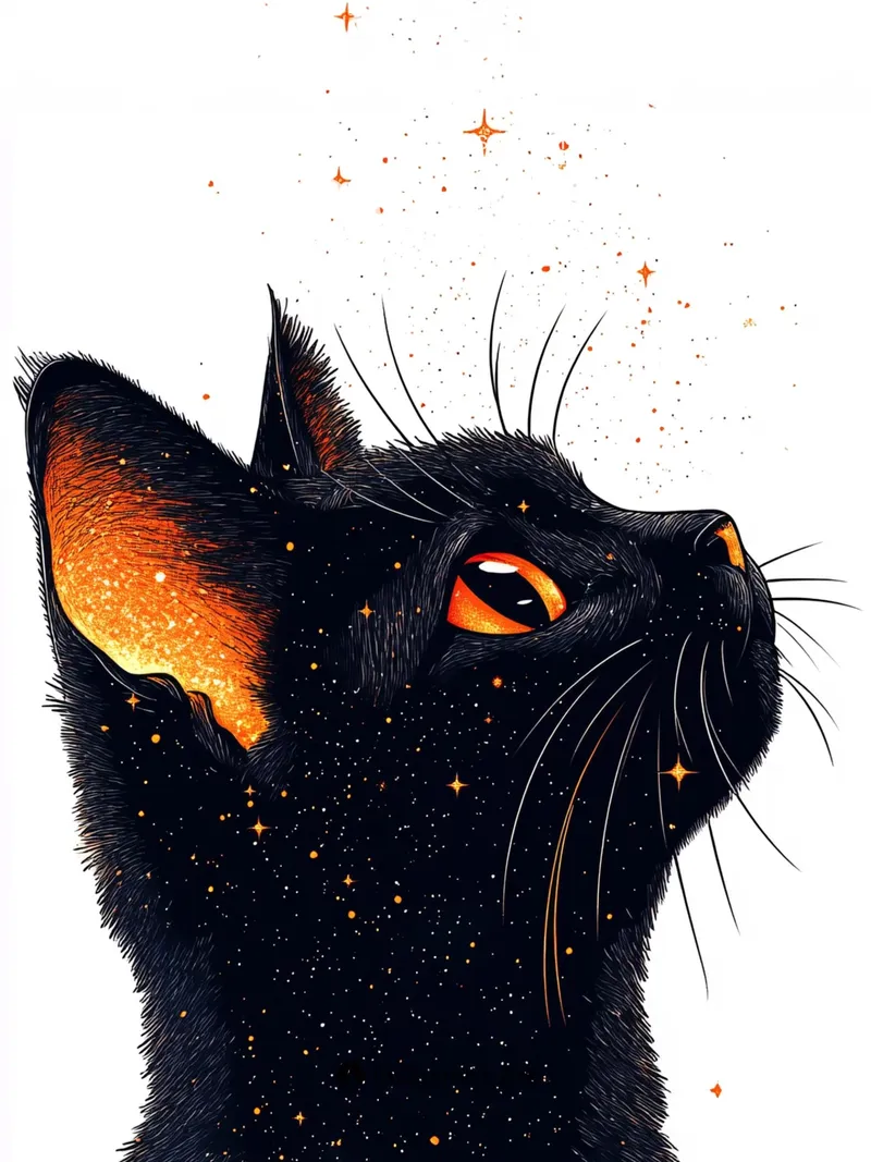 Stellar Whisker Wallpaper with Cosmic Fur