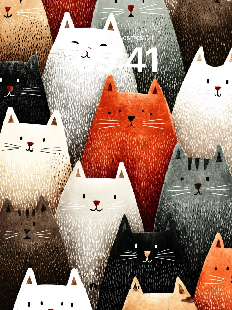 Whispering Feline Wallpaper with Textured Hues