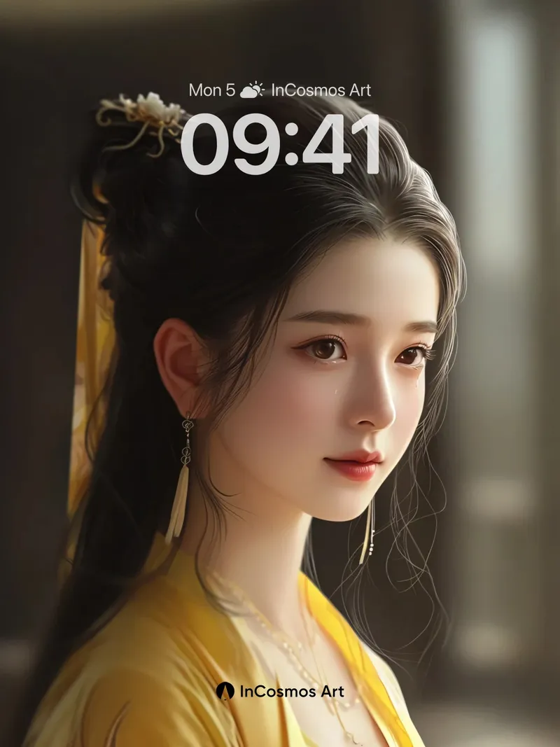 Golden Reverie Wallpaper with Whispering Threads