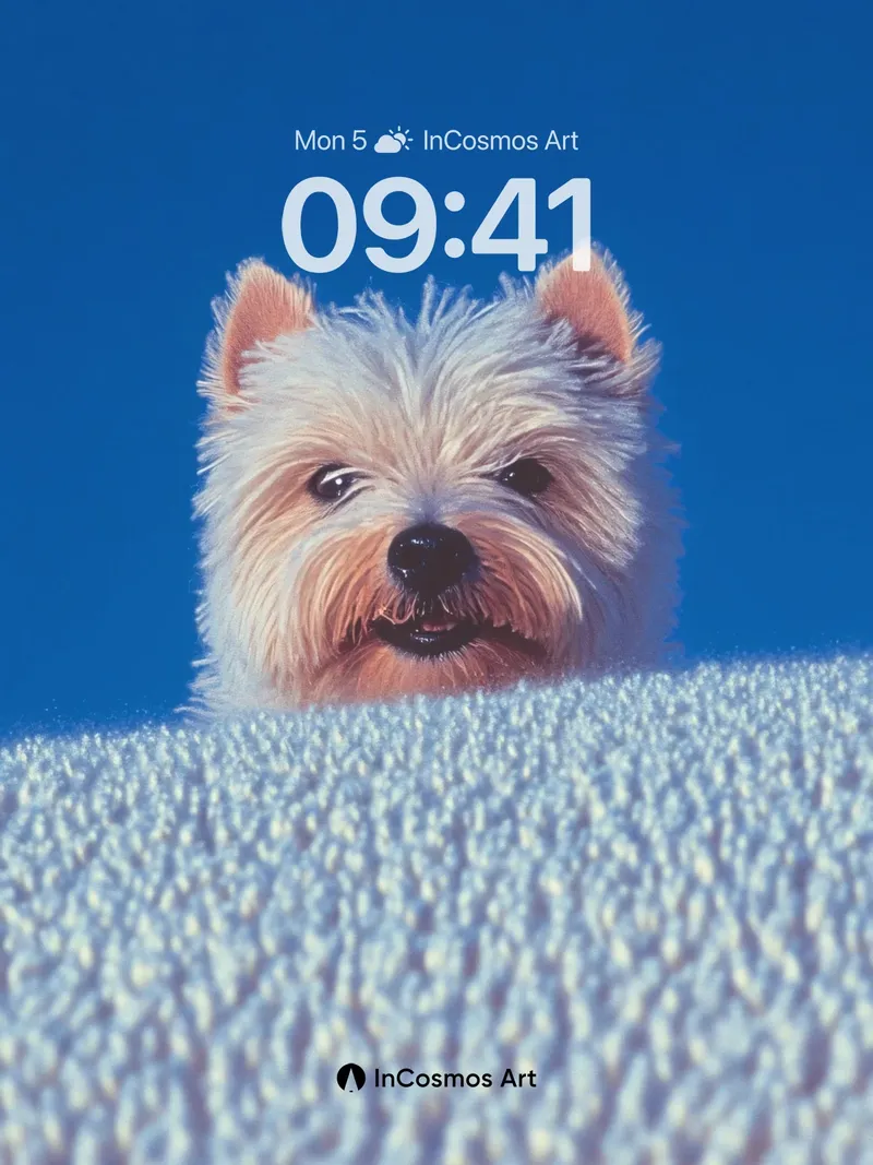 Whispering Wool Wallpaper with Sky-Eyed Pup