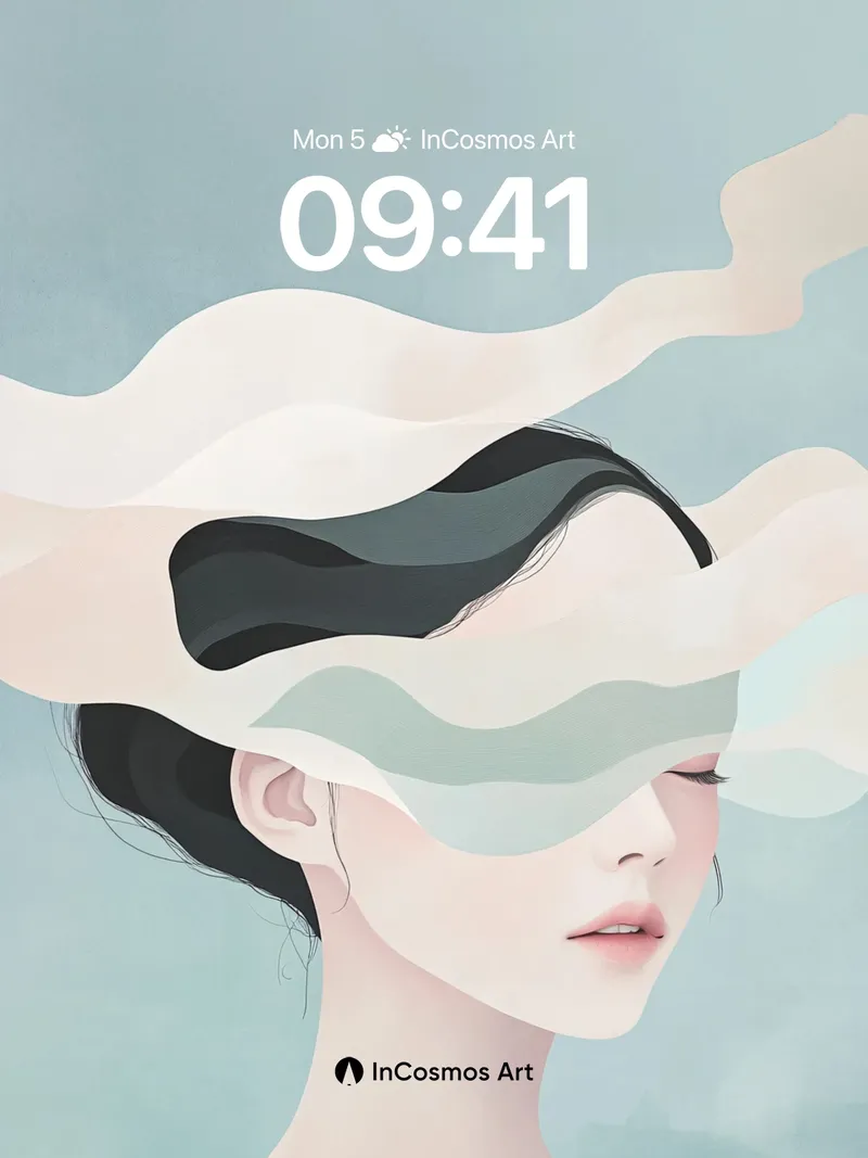 Serenity Wave Wallpaper with Ethereal Veil