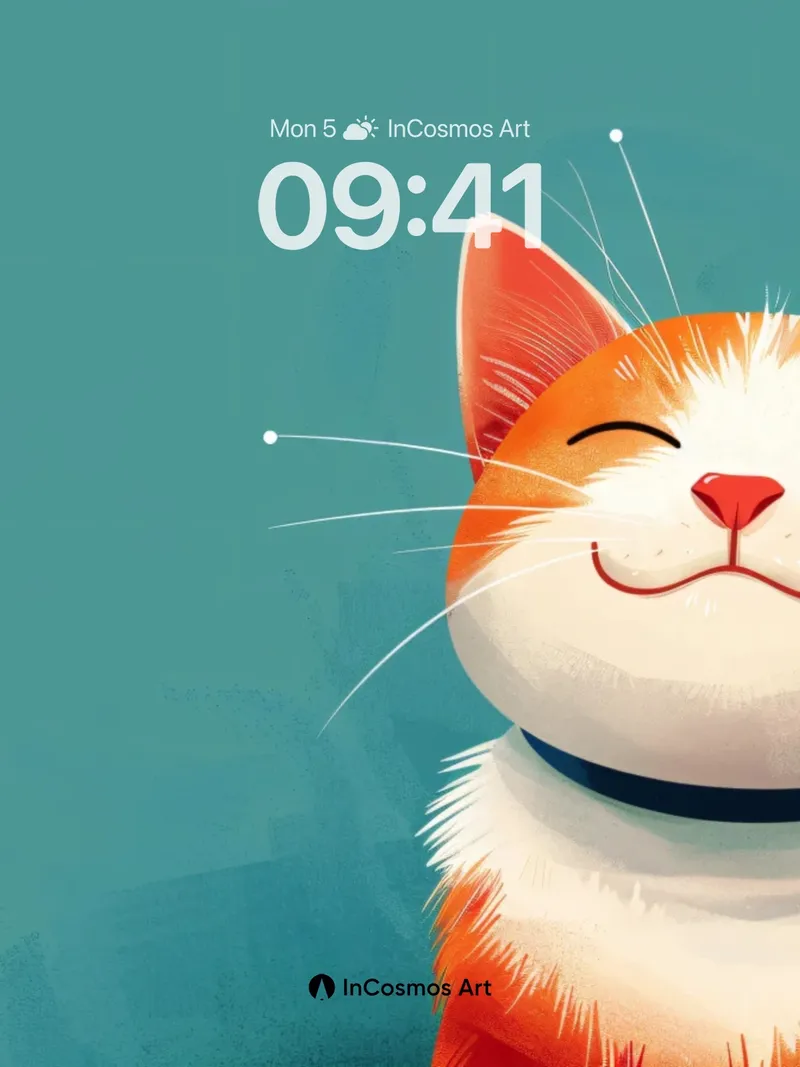 Serene Orange Cat Wallpaper with Soft Whiskers