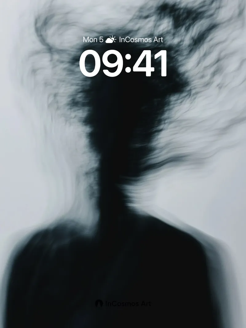 Whispering Shadow Wallpaper with Floating Hair