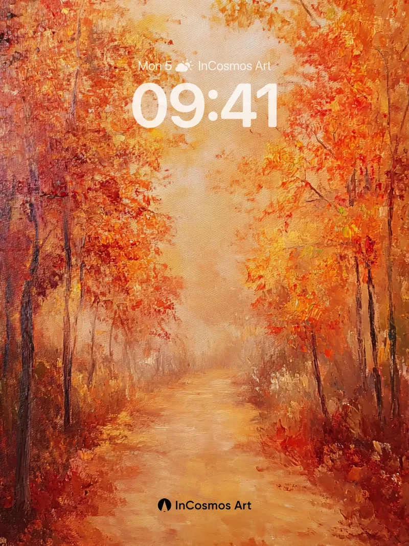 Autumn Hush Wallpaper with Golden Light Veil