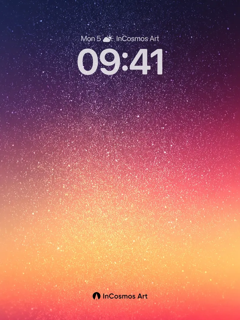 Cosmic Ember Wallpaper with Starlight Dust