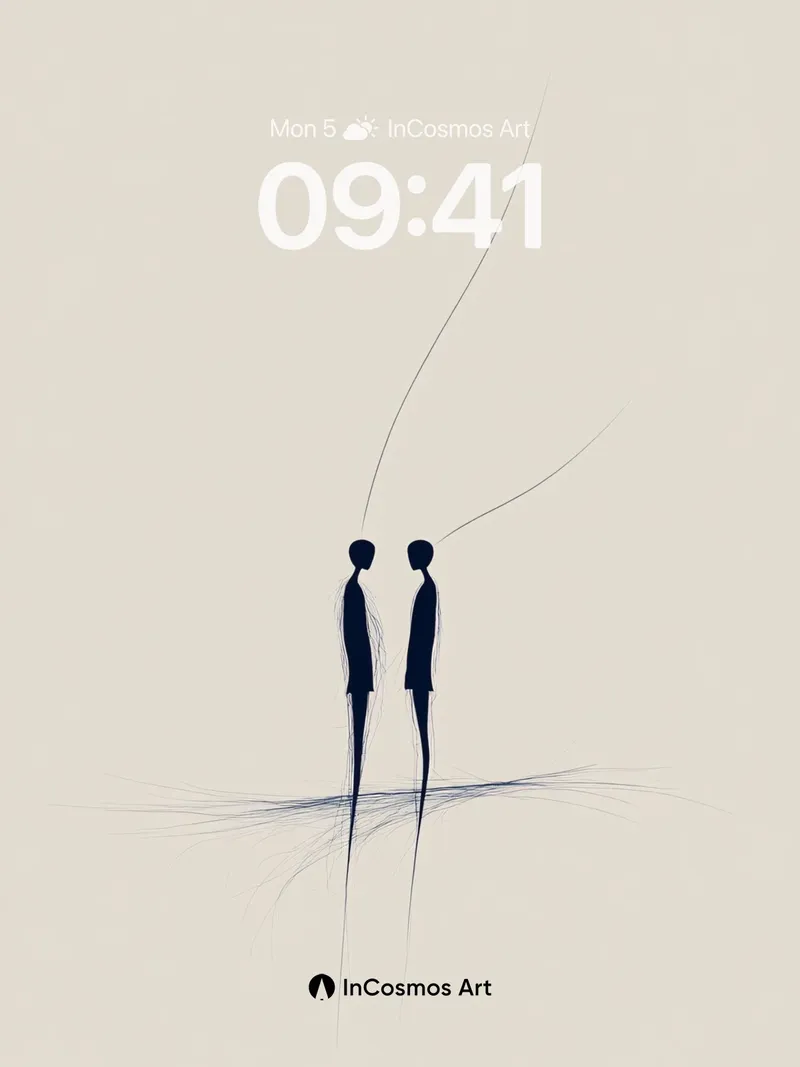 Silent Dialogue Wallpaper with Floating Lines