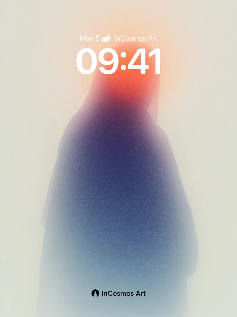 Silhouetted Aura Wallpaper with Ethereal Gradient