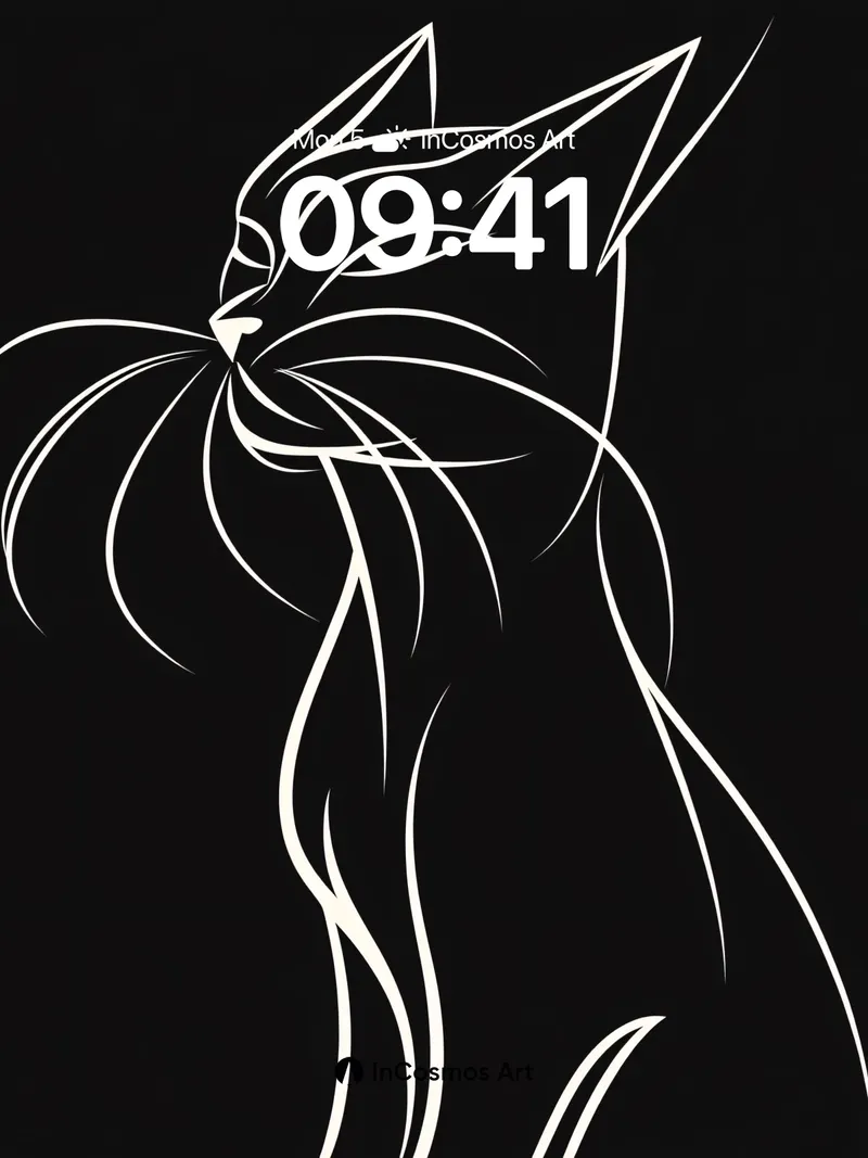 Silent Whisker Wallpaper with Luminescent Lines