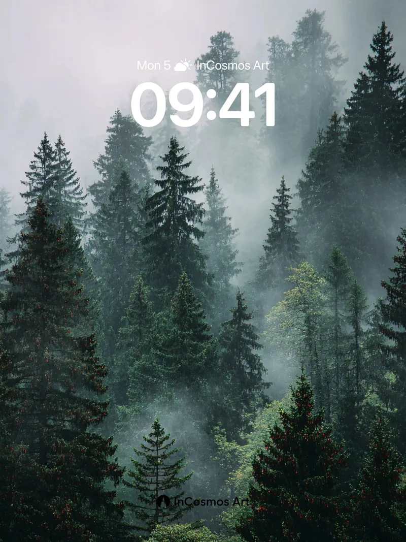 Whispering Pines Wallpaper in Ethereal Mist