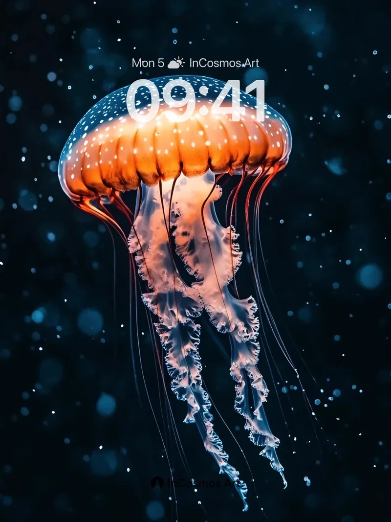 Luminous Abyss Wallpaper with Bioluminescent Drift