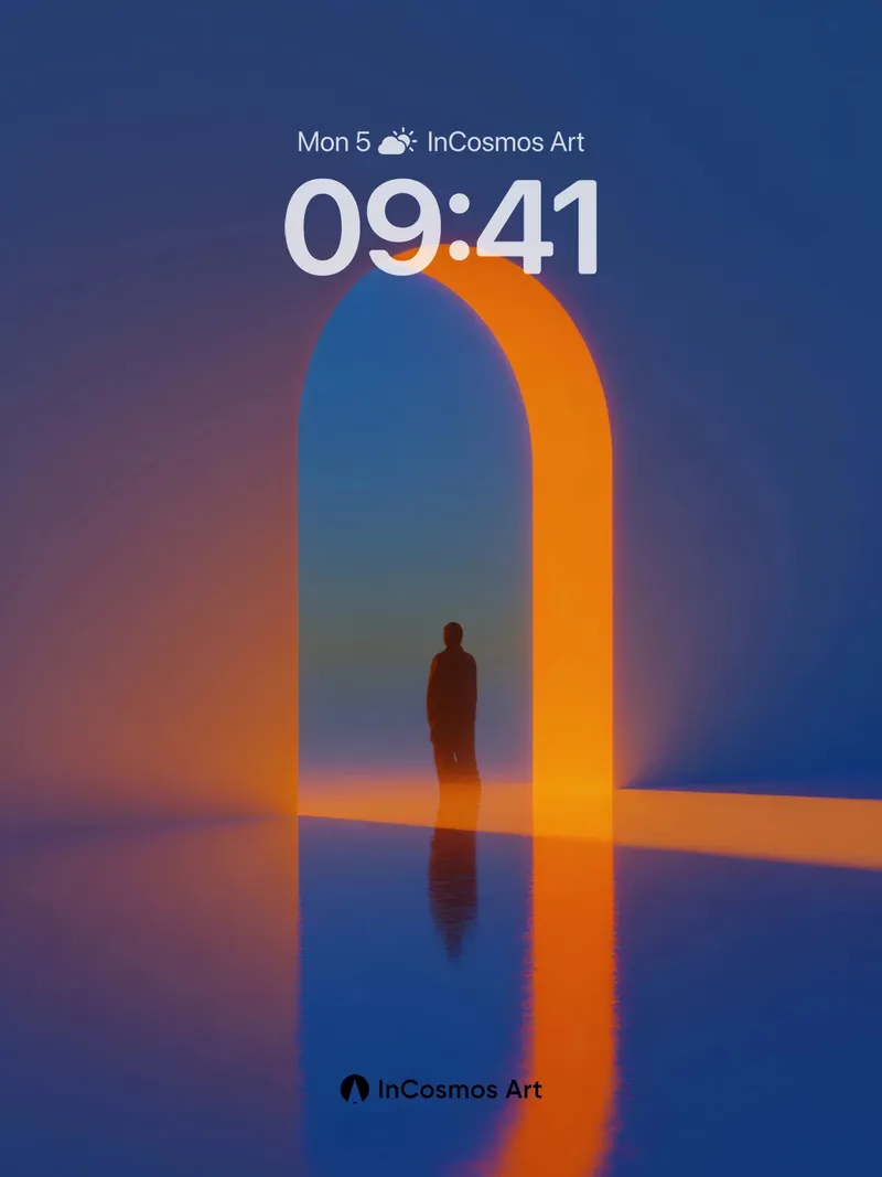 Silhouette Mirage Wallpaper with Glowing Arch