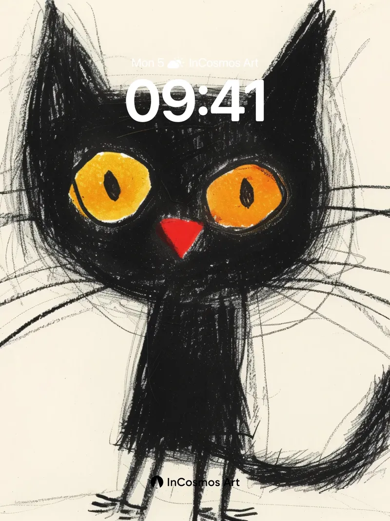 Whimsical Shadow Wallpaper with Glowing Eyes