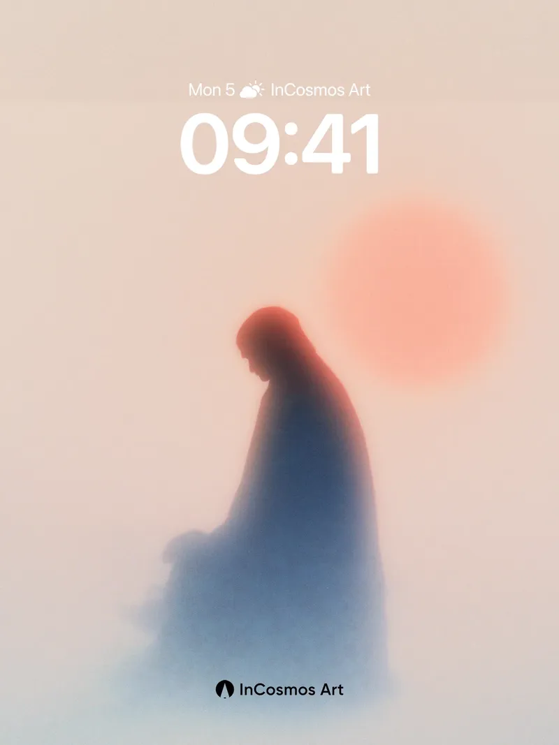 Serenity Silhouette Wallpaper with Sun Halo