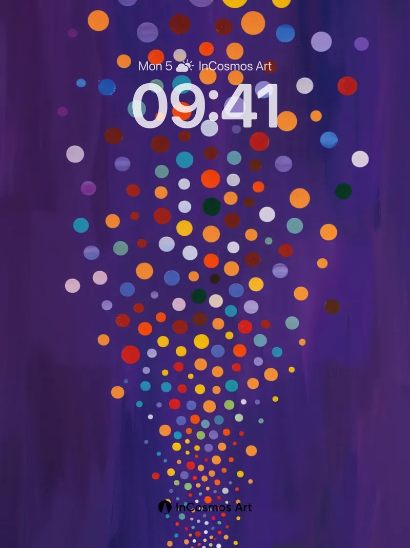 Cosmic Burst Wallpaper with Polka Dot Symphony