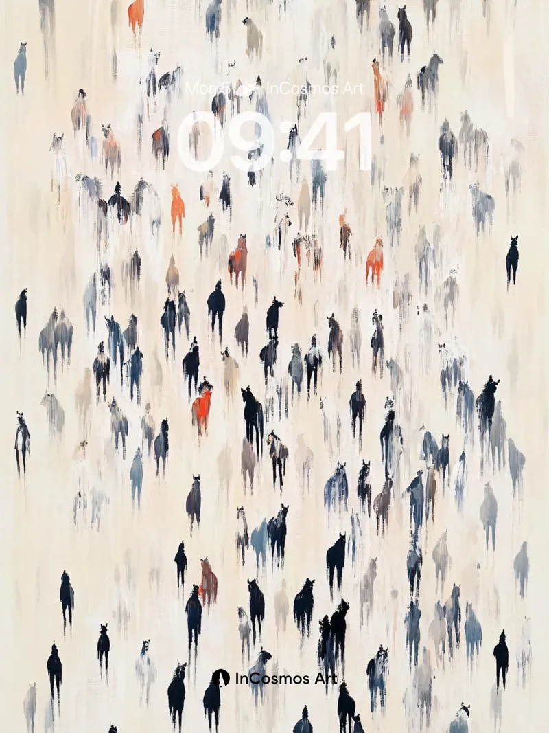 Whispering Herd Wallpaper with Floating Silhouettes