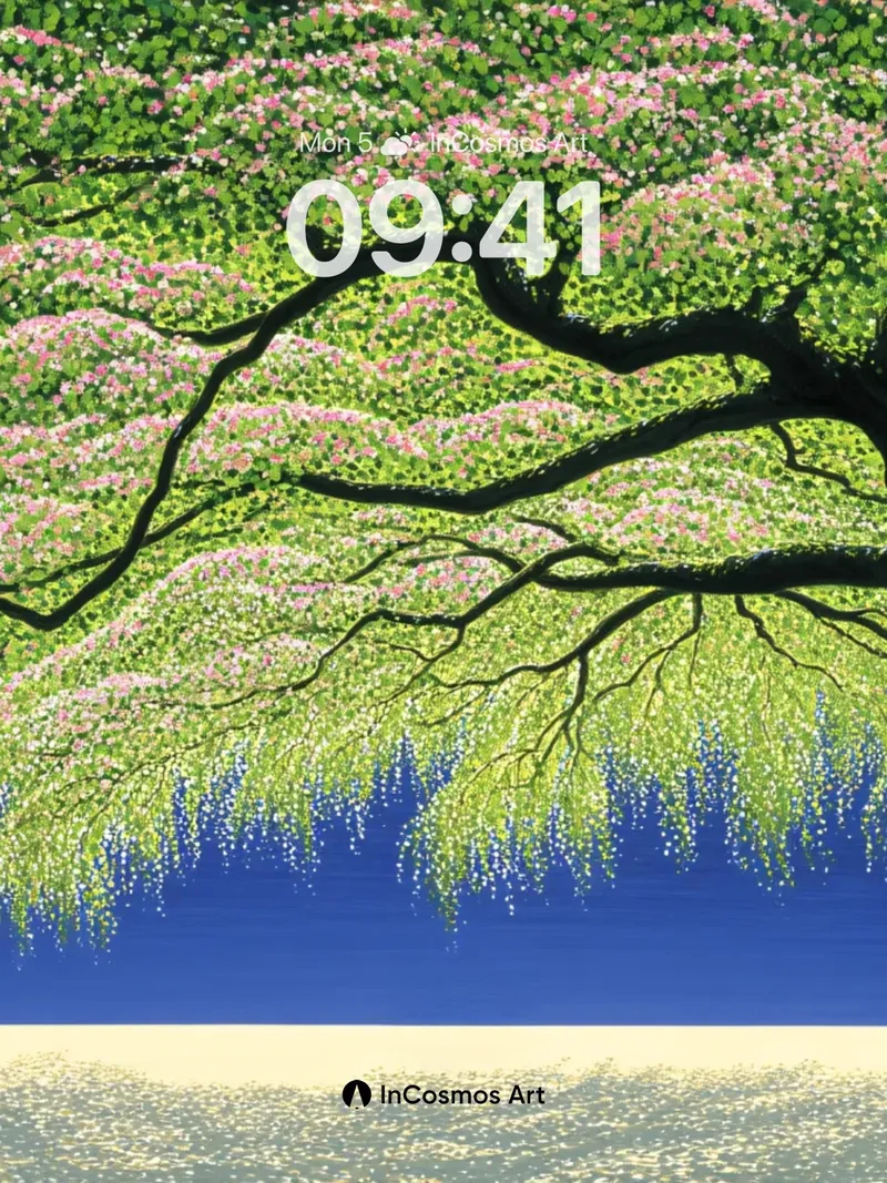 Serenity Weeping Tree Wallpaper with Ethereal Canopy