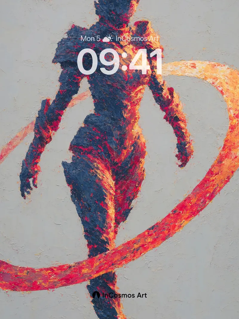 Firescape Silhouette Wallpaper with Living Ember Trail