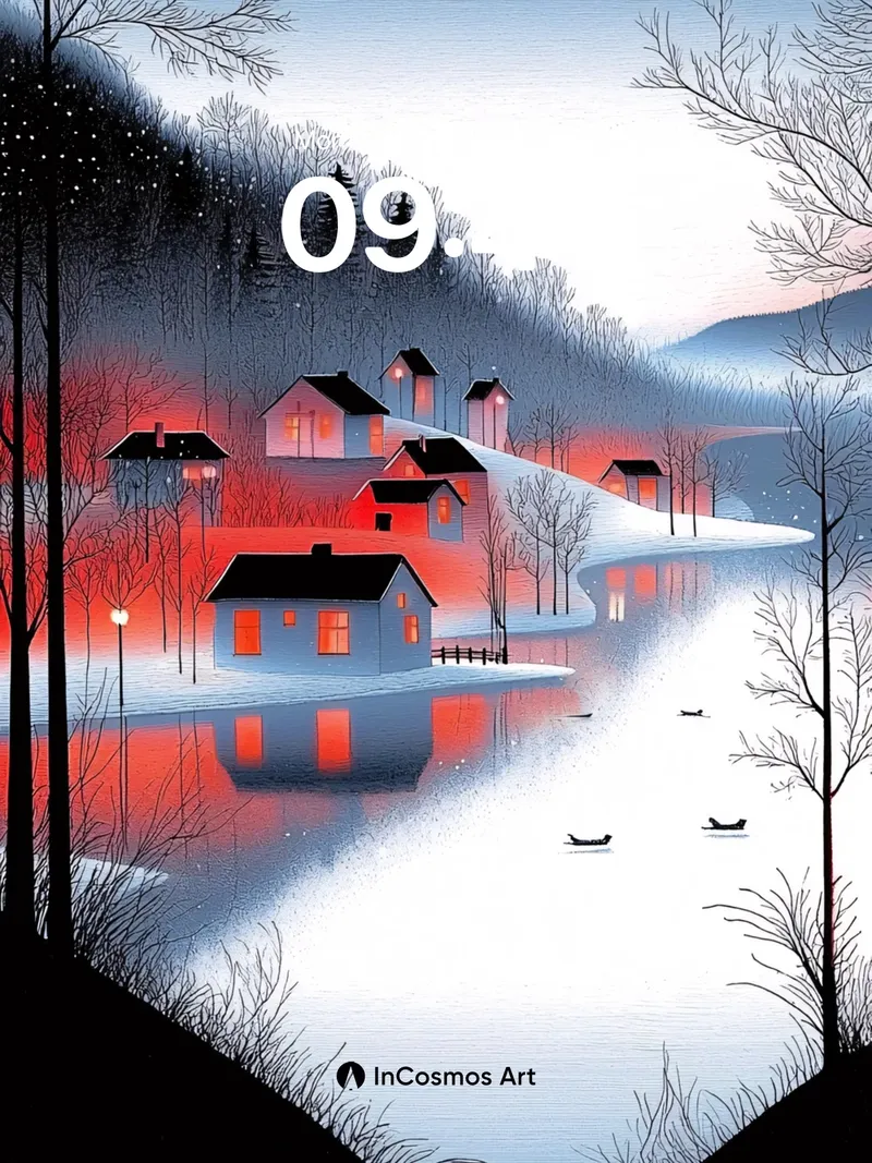 Crimson Hush Wallpaper with Frozen Reflections