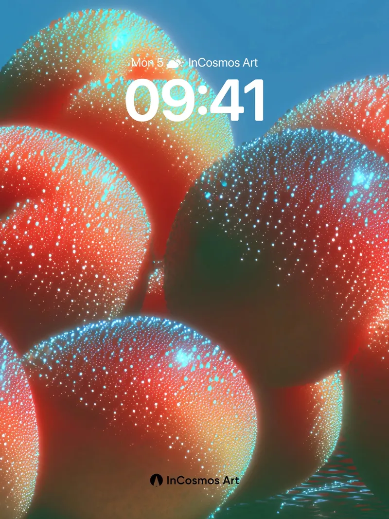 Luminous Orb Wallpaper with Starlight Dots