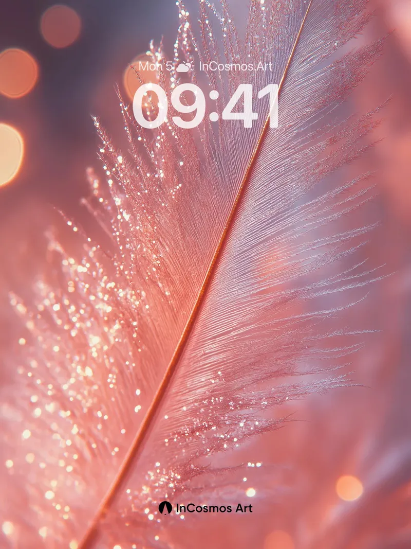 Luminous Feather Wallpaper with Sparkling Hues
