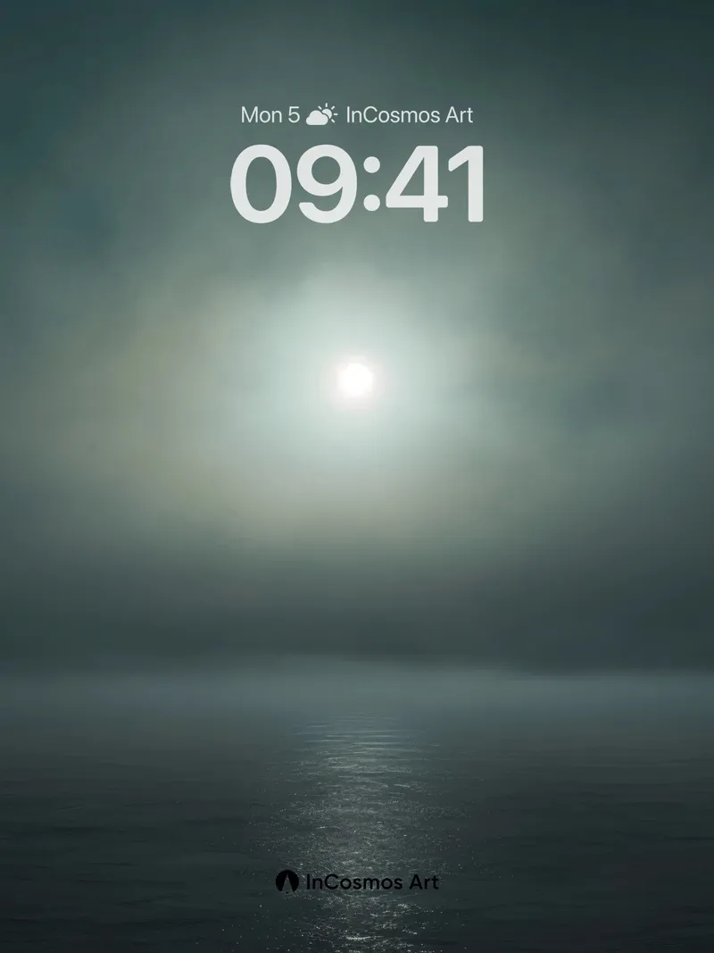 Ethereal Horizon Wallpaper with Moonlit Reflection