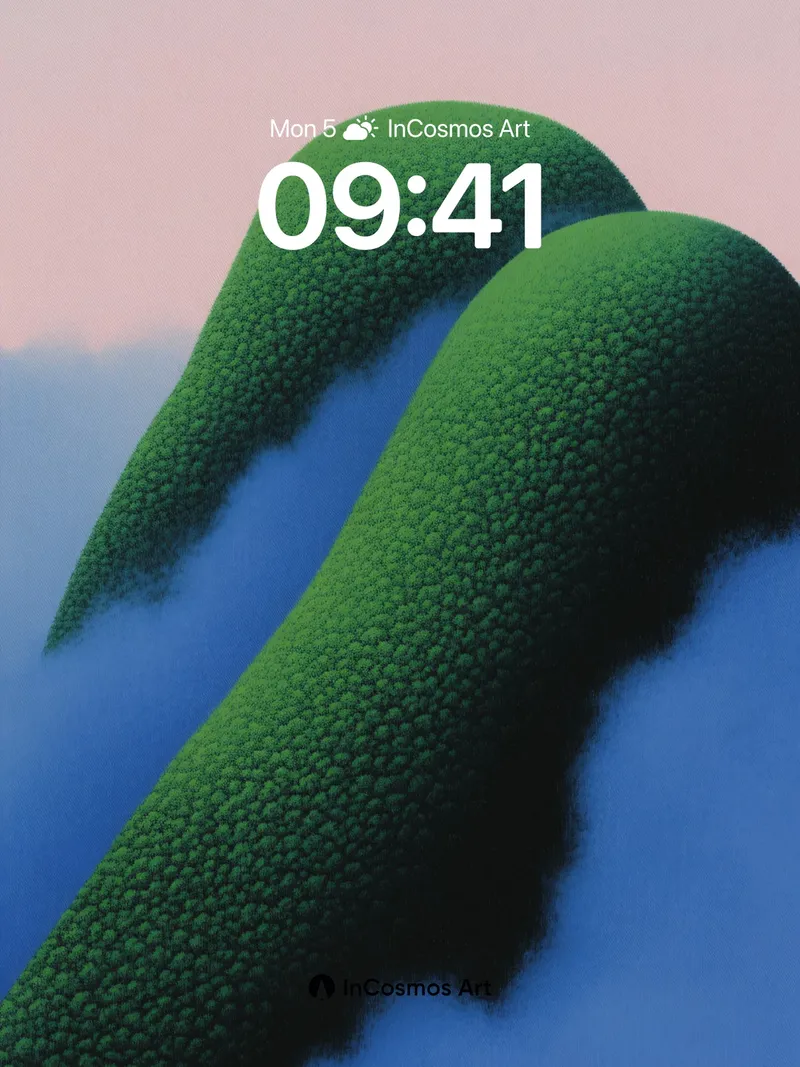 Serenity Ridge Wallpaper with Bubbled Greens