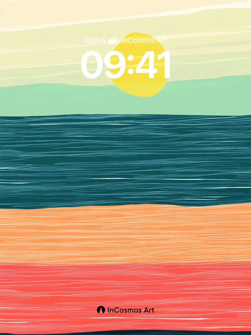Serene Horizon Wallpaper with Textured Light